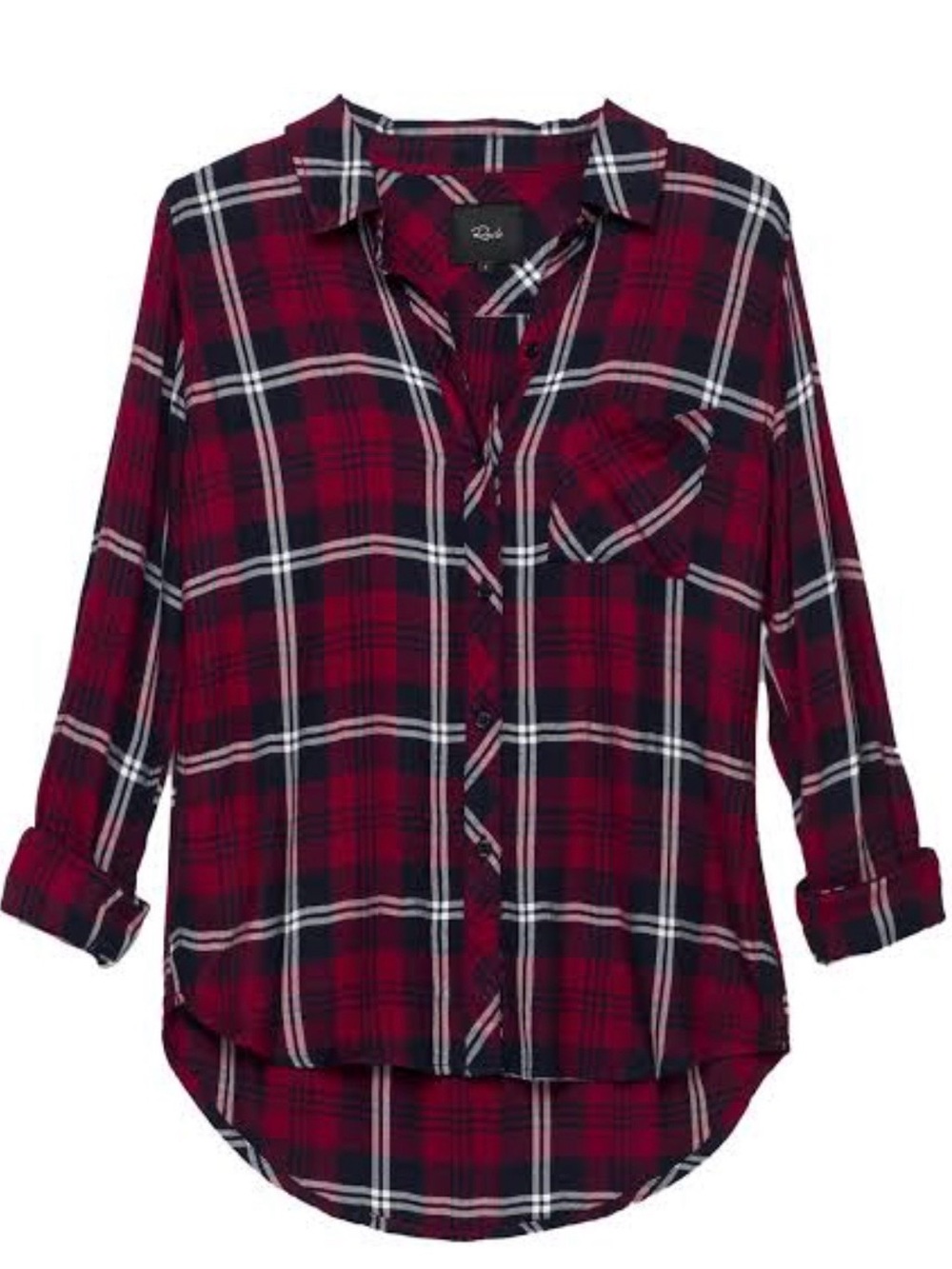 Rails Hunter Button Down Shirt in Cherry/Navy and white